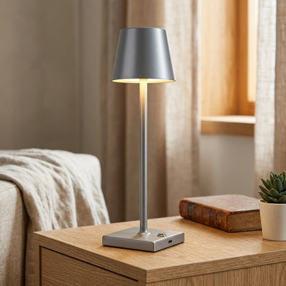 Cordless Dimmable Table Lamp Metallic Black