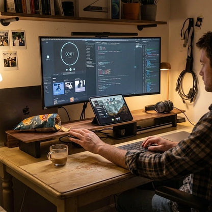 Solid Black Walnut Monitor Riser Stand
