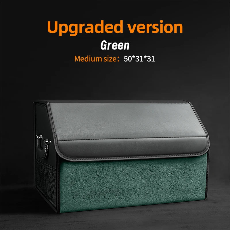 Suede Leather Car Trunk Organizer Box