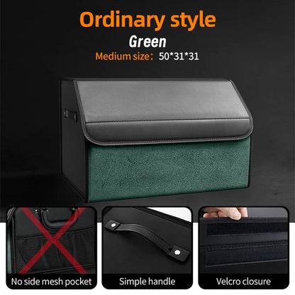 Suede Leather Car Trunk Organizer Box