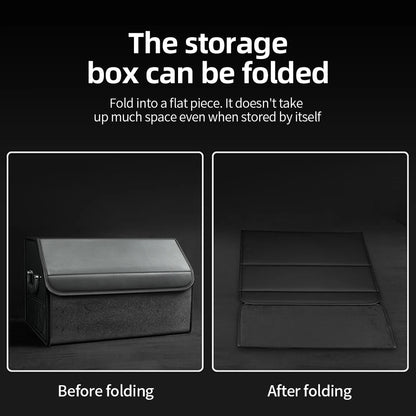 Suede Leather Car Trunk Organizer Box