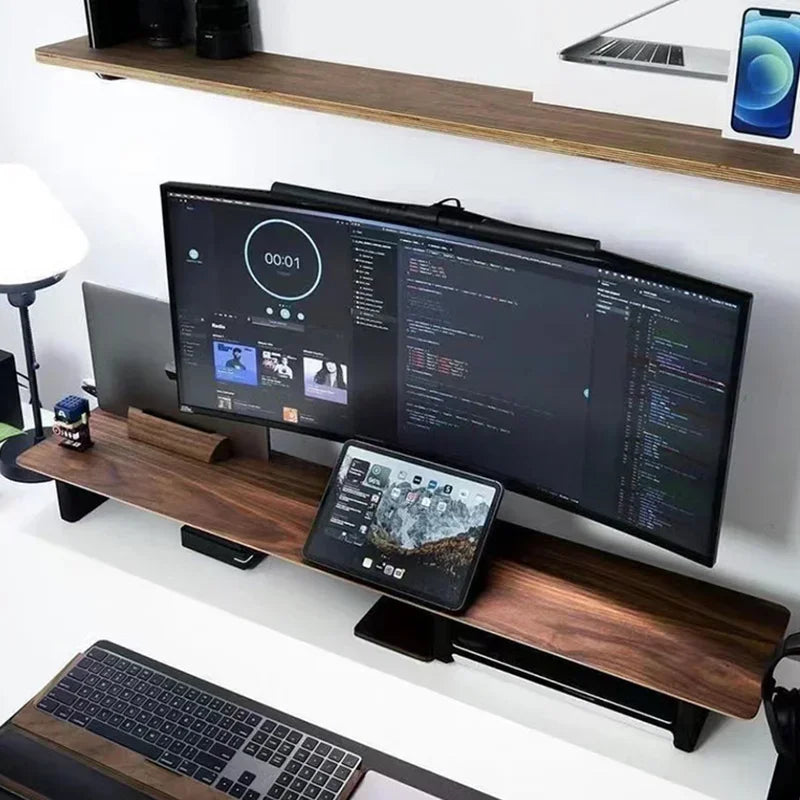 Solid Black Walnut Monitor Riser Stand