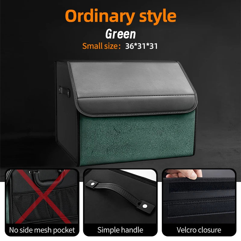 Suede Leather Car Trunk Organizer Box