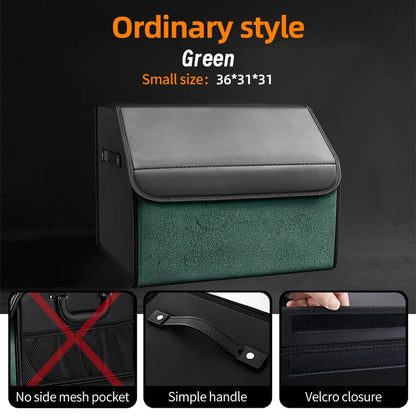 Suede Leather Car Trunk Organizer Box