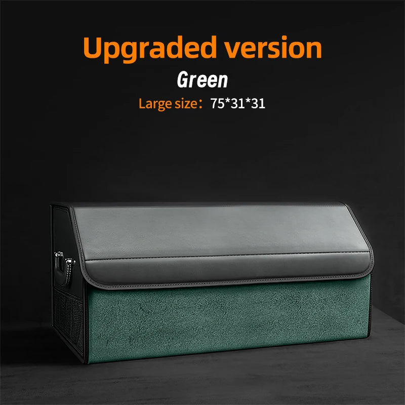 Suede Leather Car Trunk Organizer Box