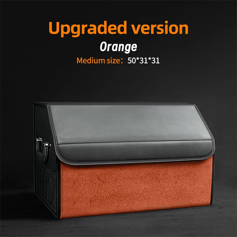 Suede Leather Car Trunk Organizer Box
