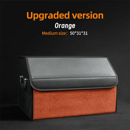 Suede Leather Car Trunk Organizer Box