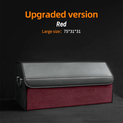 Suede Leather Car Trunk Organizer Box