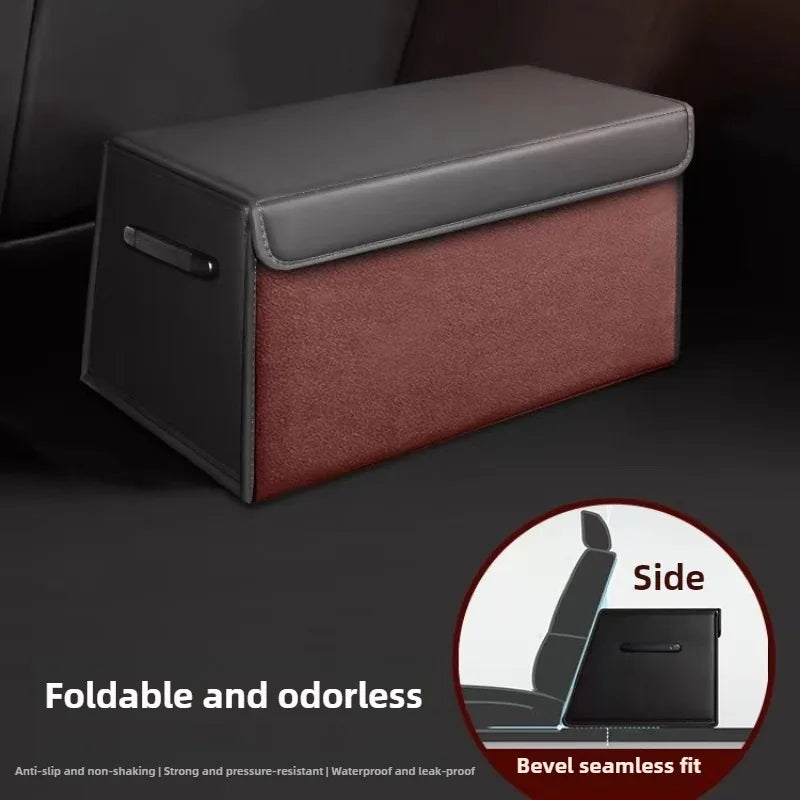 Folding Suede Leather Car Trunk Storage Box