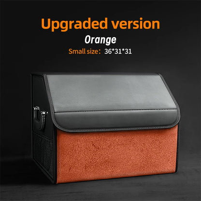 Suede Leather Car Trunk Organizer Box