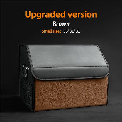 Suede Leather Car Trunk Organizer Box