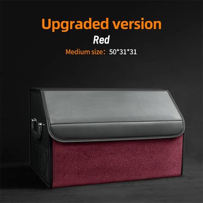Suede Leather Car Trunk Organizer Box
