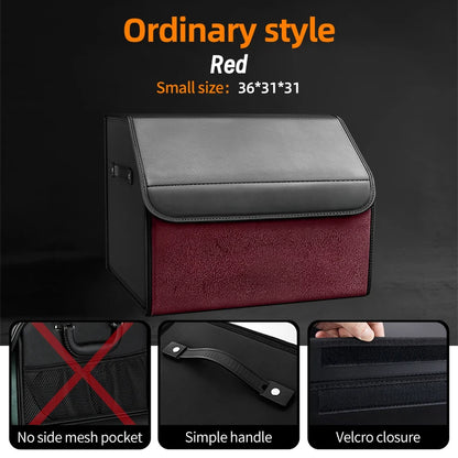 Suede Leather Car Trunk Organizer Box