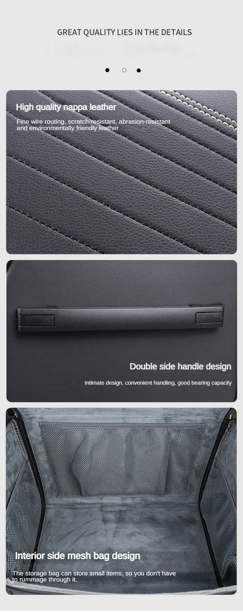 Nappa Leather Luxury Car Trunk Organizer