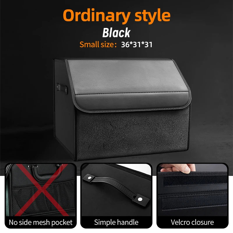 Suede Leather Car Trunk Organizer Box