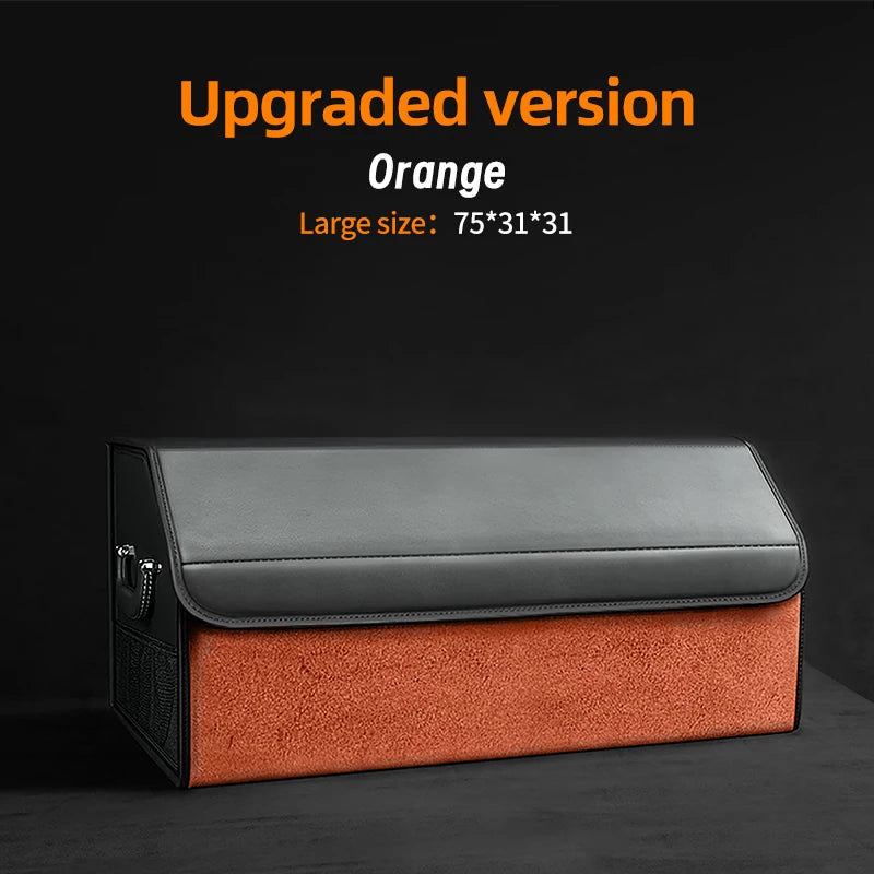 Suede Leather Car Trunk Organizer Box