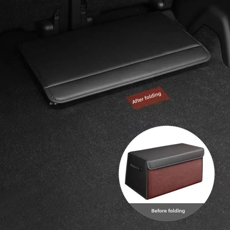 Folding Suede Leather Car Trunk Storage Box