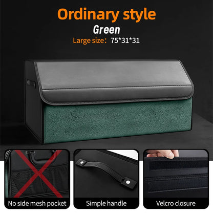 Suede Leather Car Trunk Organizer Box
