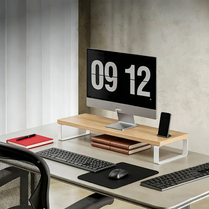 Wooden Monitor Stand with Metal Frame