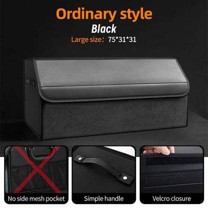 Suede Leather Car Trunk Organizer Box