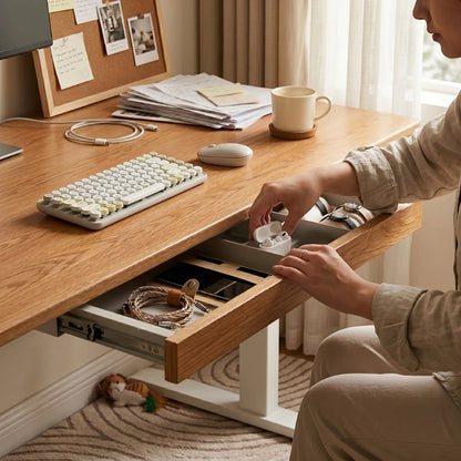 Solid Wood Under-Desk Drawer Organizer